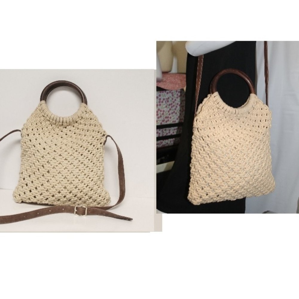 Sigrid Olsen Handcrafted Natural Macrame Crossbody
